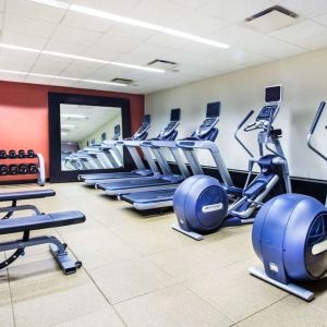 Fitness center at Hilton Garden Inn New York/West 35th Street.

