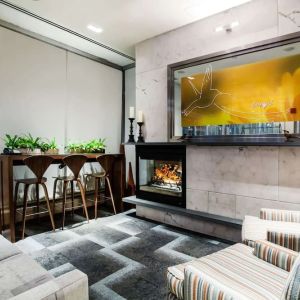 Lobby and coworking lounge at Hilton Garden Inn New York/West 35th Street.
