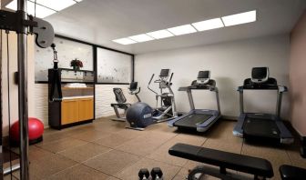Fitness center at Hilton New York Fashion District.