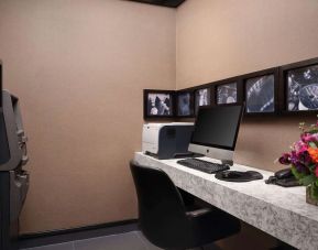 Business center available at Hilton New York Fashion District.