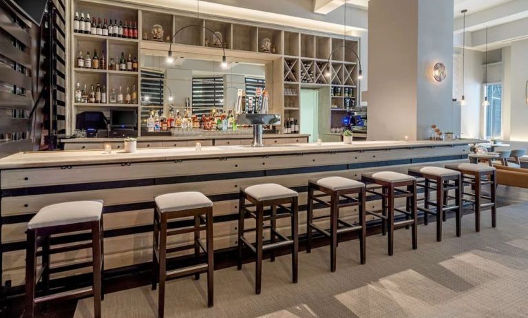 Hotel bar at Hilton New York Fashion District.