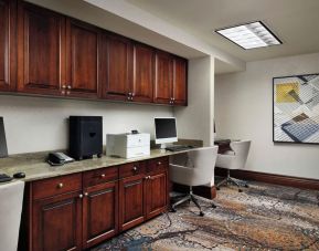 Business center with computers, printer and ergonomic chairs at Homewood Suites By Hilton Shreveport / Bossier City, LA.
