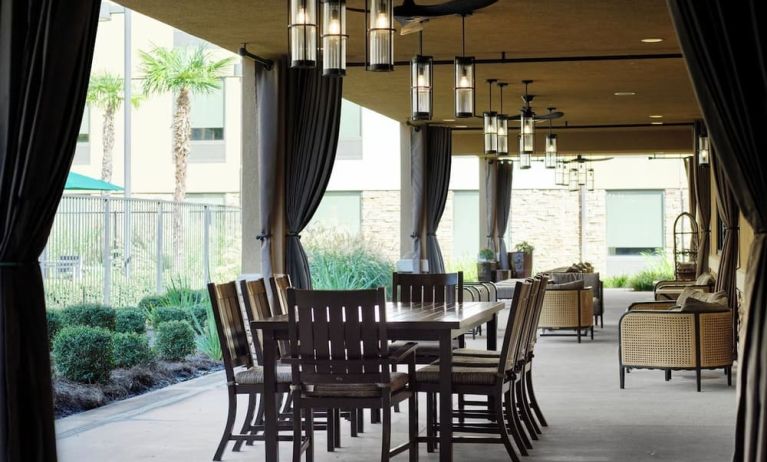 Terrace seating at Homewood Suites By Hilton Shreveport / Bossier City, LA.