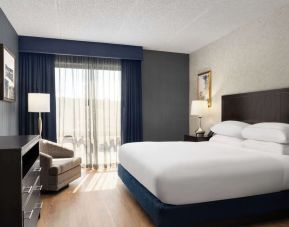King bed at DoubleTree By Hilton Hartford - Bradley Airport.