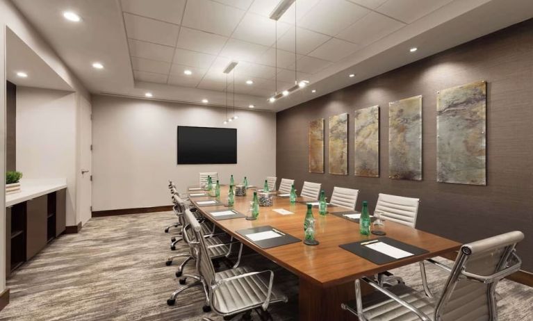 Professional meeting room with ergonomic chairs at DoubleTree By Hilton Hartford - Bradley Airport.