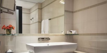 Private guest bathroom at Royalton Park Avenue.