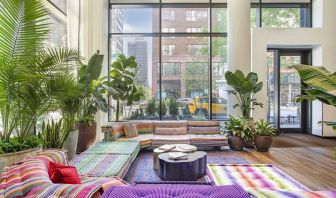 Lobby and coworking lounge at Royalton Park Avenue.