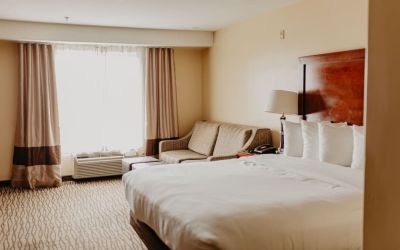 Delux king room with natural light at Comfort Inn Pomona Near Fairplex.