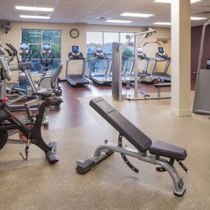 Fitness center at Hilton San Antonio Hill Country.
