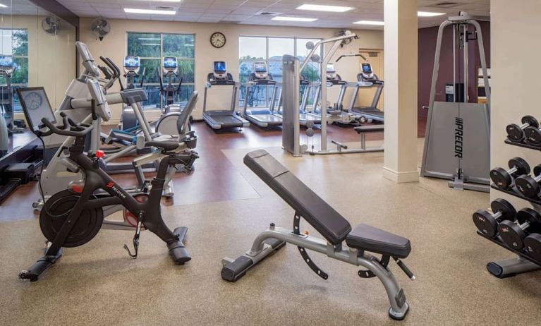 Fitness center at Hilton San Antonio Hill Country.