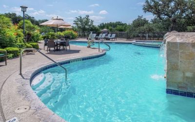 Relaxing pool area at Hilton San Antonio Hill Country.