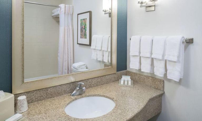 Private guest bathroom at Hilton Garden Inn Dothan.