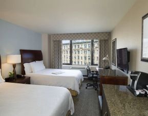 Day use twin room with work desk at Hilton Garden Inn New York/Tribeca.