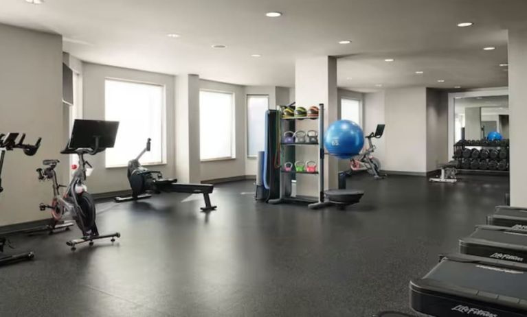 Fully equipped fitness center at Hilton Garden Inn Shreveport Bossier City.