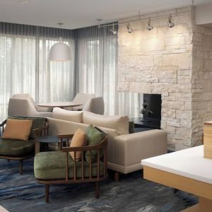 Lobby lounge area at Fairfield Inn & Suites By Marriott Baltimore BWI Airport.