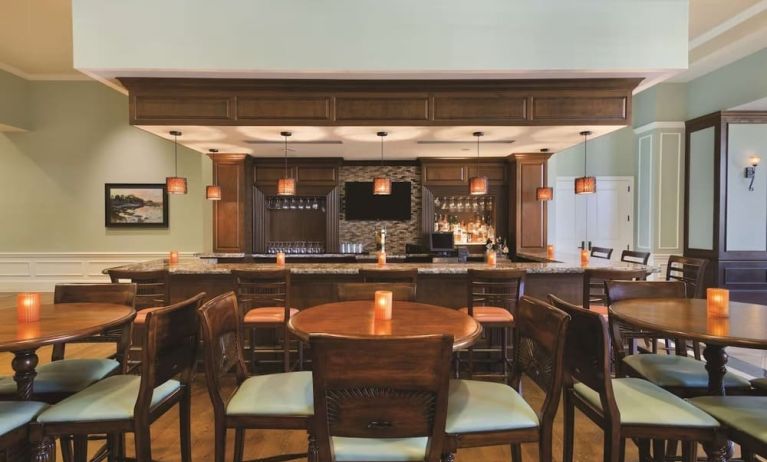 On-site bar and restaurant at Embassy Suites By Hilton Savannah.