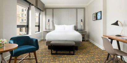 King bed at Stanford Court San Francisco.