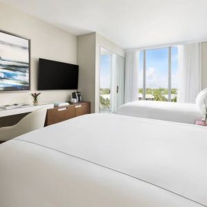 Day use twin room with work desk at The Altair Hotel Bay Harbor.