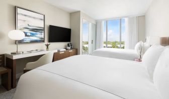 Day use twin room with work desk at The Altair Hotel Bay Harbor.