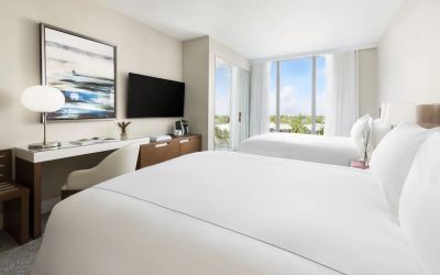 Day use twin room with work desk at The Altair Hotel Bay Harbor.