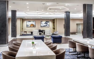 Lobby workspace, perfect for co-working at DoubleTree By Hilton Washington DC North/Gaithersburg.