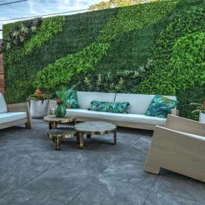 Outdoor seating at Hampton Inn Vallejo.