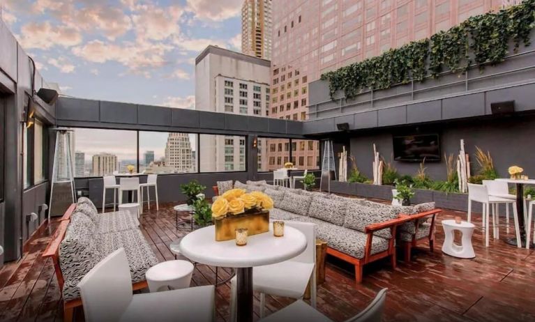 Rooftop terrace with lounge seating at The Chicago Hotel Collection - Magnificent Mile.