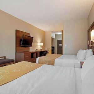 Day use twin room with work desk at Comfort Suites Alexandria, LA.