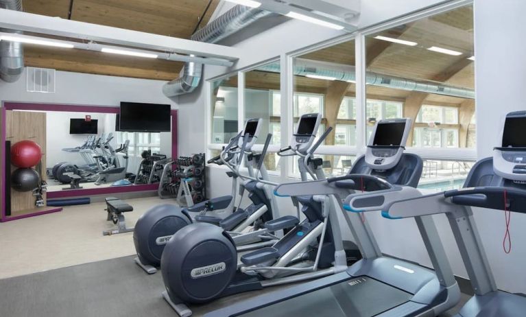 Fitness center at Crowne Plaza Chicago SW.