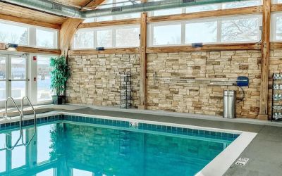 Indoor pool area at Crowne Plaza Chicago SW.