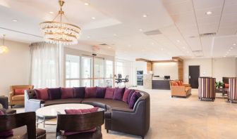 Lobby and lounge at Crowne Plaza Chicago SW.
