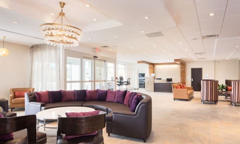 Lobby and lounge at Crowne Plaza Chicago SW.