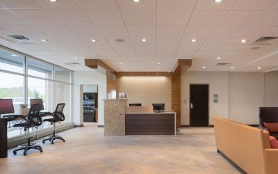 Reception area at Crowne Plaza Chicago SW.