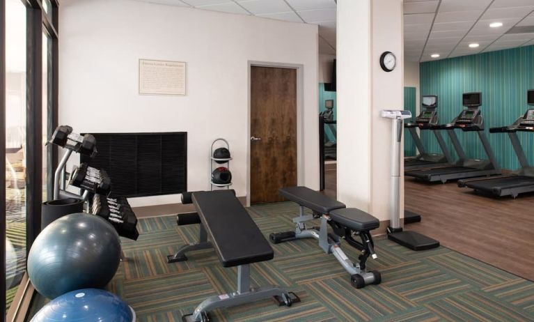 Well equipped fitness center at Holiday Inn Express Towson Baltimore North.