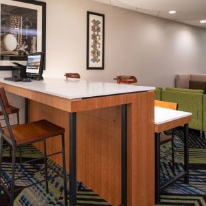 Lobby workspace at Holiday Inn Express Towson Baltimore North.