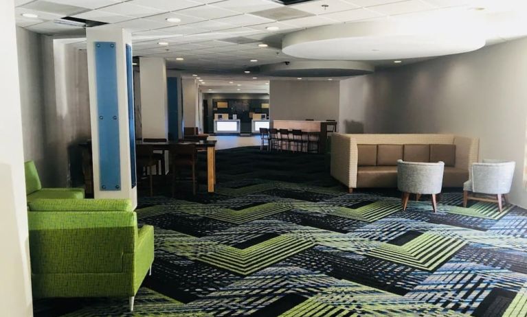 Lobby lounge area at Holiday Inn Express Towson Baltimore North.