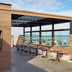 Beach club at Sea Crest Beach Hotel.