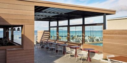 Beach club at Sea Crest Beach Hotel.