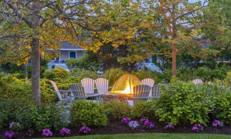 Outdoor lounge seating at Sea Crest Beach Hotel.