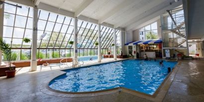 Indoor pool at Sea Crest Beach Hotel.