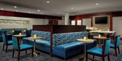 Dining area at Courtyard Boston Cambridge.
