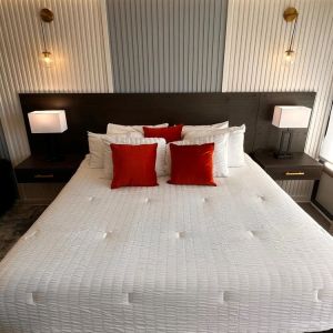 King room at The Irish Inn Boutique Hotel.