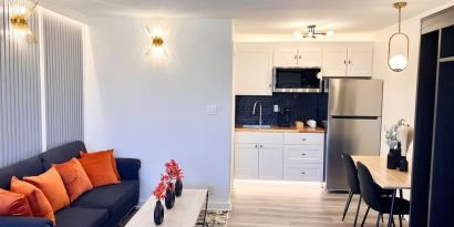 Day room with kitchen at The Irish Inn Boutique Hotel.