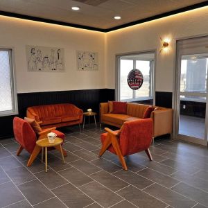 Lobby seating at The Irish Inn Boutique Hotel.