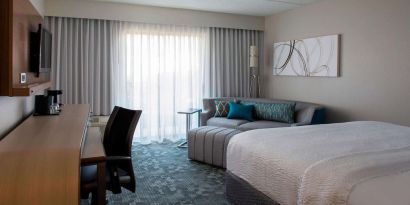 Bright and spacious day use room with work desk at Sonesta Select Atlanta Norcross I-85.