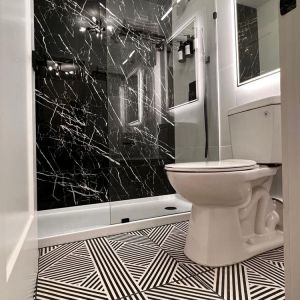 Guest bathroom at The Irish Inn Boutique Hotel.