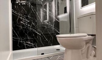 Guest bathroom at The Irish Inn Boutique Hotel.
