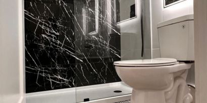 Guest bathroom at The Irish Inn Boutique Hotel.