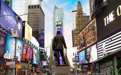 City landmarks at Millennium Hotel Broadway Times Square.
