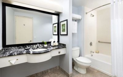 Guest bathroom at Millennium Hotel Broadway Times Square.
